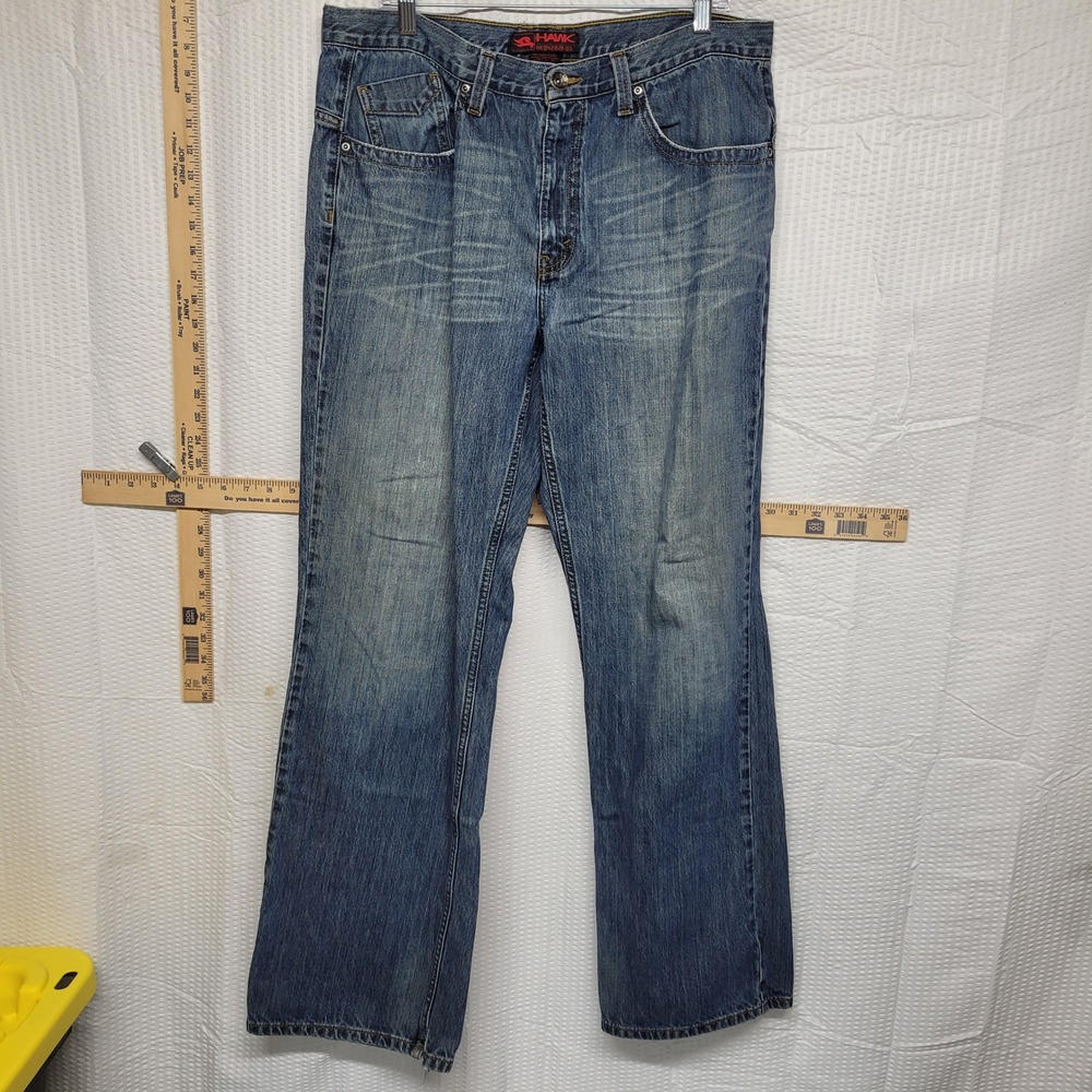 Tony‎ Hawk Mens Straight Leg Skate Jeans Medium Wash Blue Cotton 36x34 HK042820